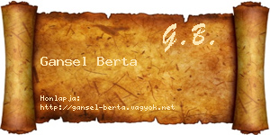 Gansel Berta névjegykártya